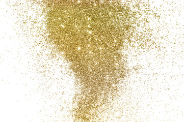 Fototapeta na wymiar Background with gold glitter on white background for your design