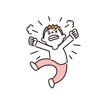 recommend clip art: 不満を爆発させ暴れる男の子