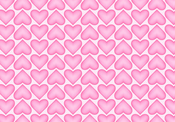 Pink hearts seamless pattern. Vector graphic, illustration.