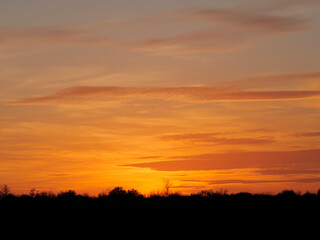 Fototapeta na wymiar high resolution replacement sky - golden hour sunset sky