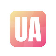 UA Letter Logo Design With Simple style