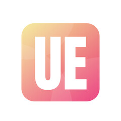 UE Letter Logo Design With Simple style