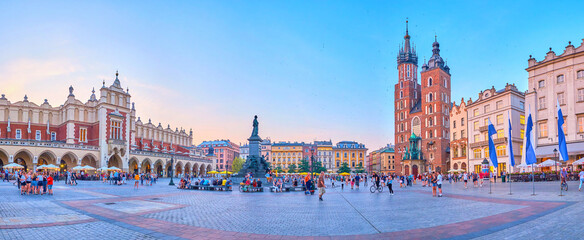 The Main Market Suare panorama, Krakow, Poland