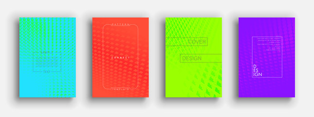 Minimal covers design. Colorful halftone gradients