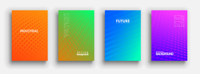 Minimal covers design. Colorful halftone gradients