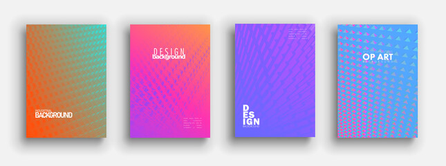 Minimal covers design. Colorful halftone gradients