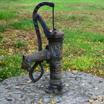 The Old Water Column, Once Brought From Germany, Is No Longer Used For Its Intended Purpose.