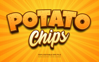 Potato Chips 3D editable text style effect