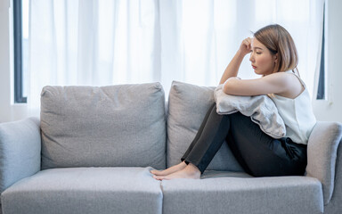 Asian woman is stressed, Depression.