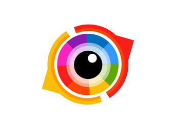 eye icon eye symbol eye logo flat colorful vector
