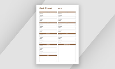 Meal Planner Template Single Page