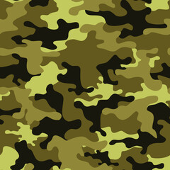 Naklejka premium Camouflage seamless pattern. The texture is military. Modern print on fabric for hunting and fishing.Vector illustration