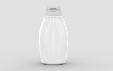 Ketchup mayonnaise and mustard no label plastic bottle