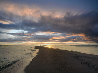 Ocean view at the sunset , amazing nature background.