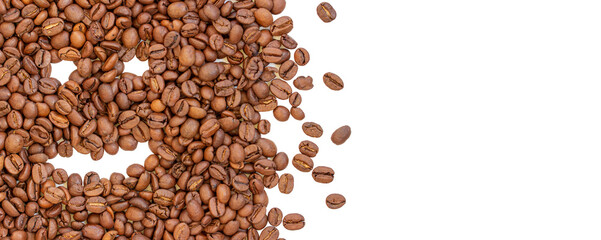 Concept - coffee beans smiley with copy space