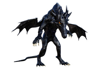 3D Rendering Fairy Tale Dragon on White