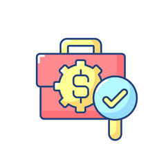 Business controlling RGB color icon. Managing different process in company. Changing procedures in business. Strong budget creation. Isolated vector illustration