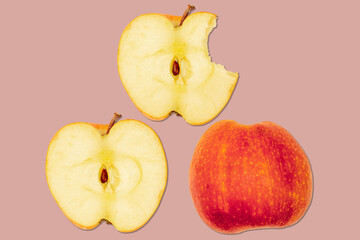 delicious apples - background pink