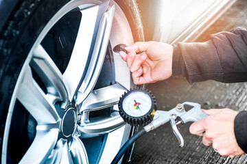 Detail of inflating tire
