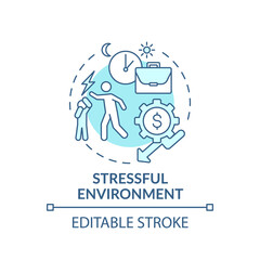 Stressful environment turquoise concept icon. Domestic violence. Emotional abuse at home. Child safety idea thin line illustration. Vector isolated outline RGB color drawing. Editable stroke