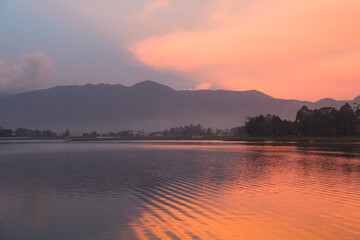 Sunset Over the Lake