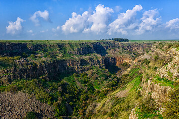 Fototapeta na wymiar Panoramic view of gorge in Gamla National Park, Israel