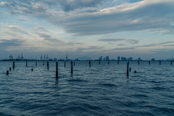 Views from the Jetties in Georgetown, Penang, Malaysia. These jetties are UNESCO world heritage and chinese communities still live in them.