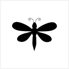 Insect icon isolated on white. Stencil animal. Vector stock illustration. EPS 10