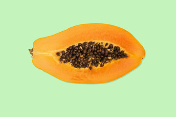 delicious healthy papaya - background green