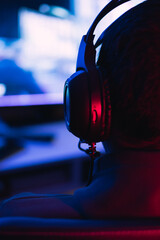 Young man doing a live video game sharing online.