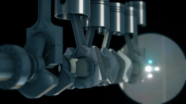 automobile cylinder engine internals 4k. High quality 4k footage