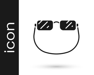 Black Eyeglasses icon isolated on white background. Vector.