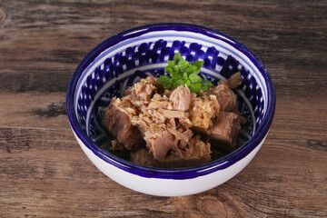 Canned tuna fish in the bowl