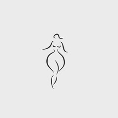 female shape vector logo design