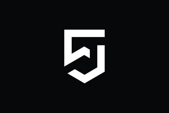 SJ logo letter design on luxury background. JS logo monogram initials letter concept. SJ icon logo design. JS elegant and Professional letter icon design on black background. J S SJ JS
