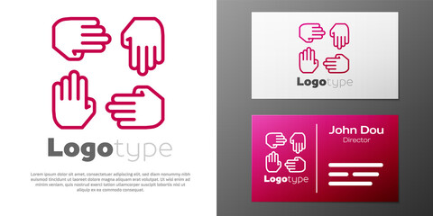 Logotype line Project team base icon isolated on white background. Business analysis and planning, consulting, team work, project management. Developers. Logo design template element. Vector.