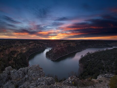 Hoces del Durat&radic;&ge;n and the hermitage of San Frutos at sunset