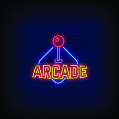Arcade Neon Signs Style Text Vector