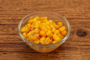 Sweet corn seeds in the bowl
