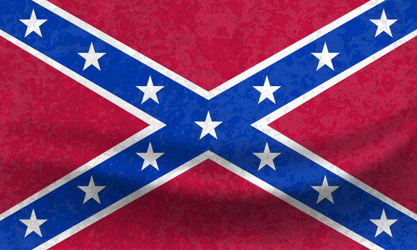 Waved Flag of the Confederate States of America illustration