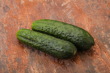 Ripe organic natural green cucumber