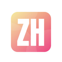 ZH Letter Logo Design With Simple style