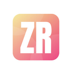 ZR Letter Logo Design With Simple style