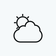 Editable Cloudy Weather Line Art Icon Using For Your Presentation, Website And Application