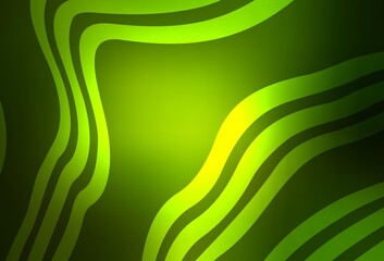 Dark Green vector pattern with bent lines.