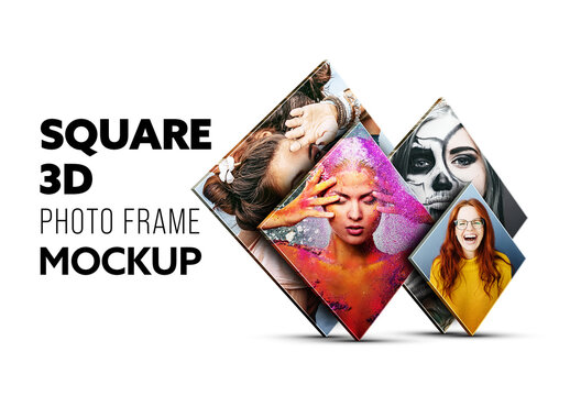 Square Photo Frame Mockup
