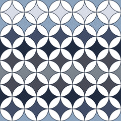 Fototapeta premium Vector geometrical blue brown seamless pattern print background.