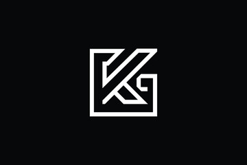 KG logo letter design on luxury background. GK logo monogram initials letter concept. KG icon logo design. GK elegant and Professional letter icon design on black background. K G GK KG - obrazy, fototapety, plakaty