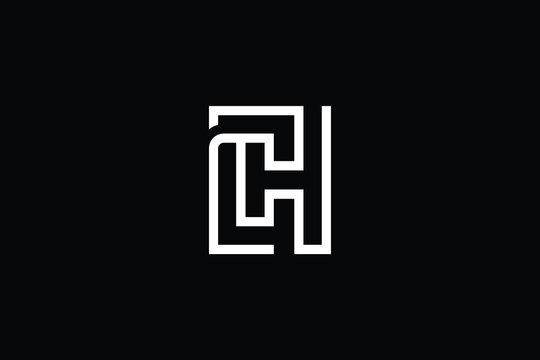 CH logo letter design on luxury background. HC logo monogram initials letter concept. CH icon logo design. HC elegant and Professional letter icon design on black background. H C CH HC
