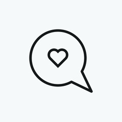 Editable Love Chat Line Art Icon Using For Your Presentation, Website And Application